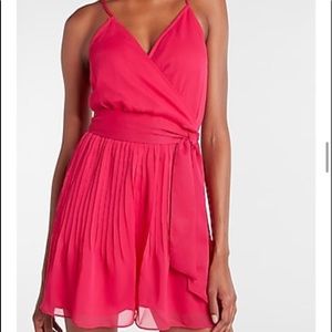 Pink Express Pleated Wrap Front Romper